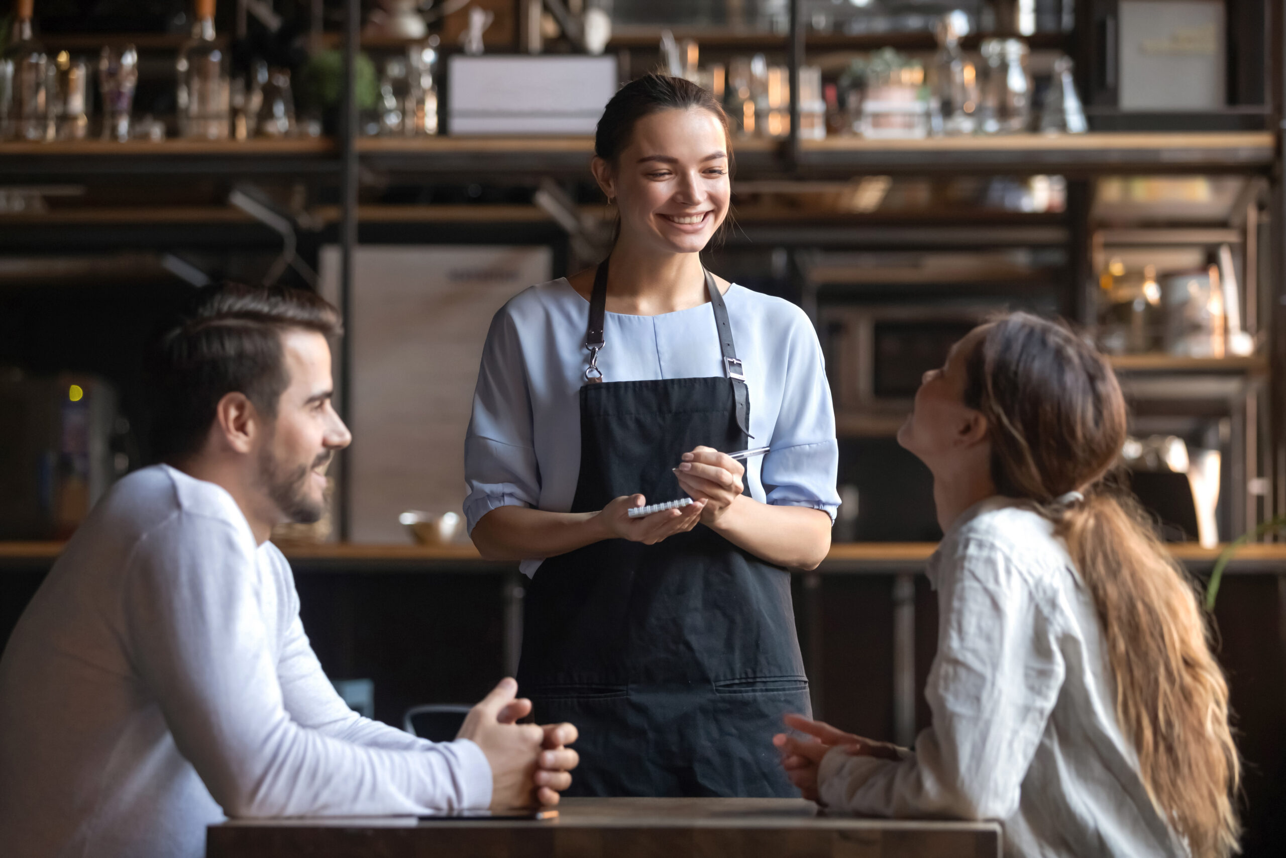 Working in a cafe